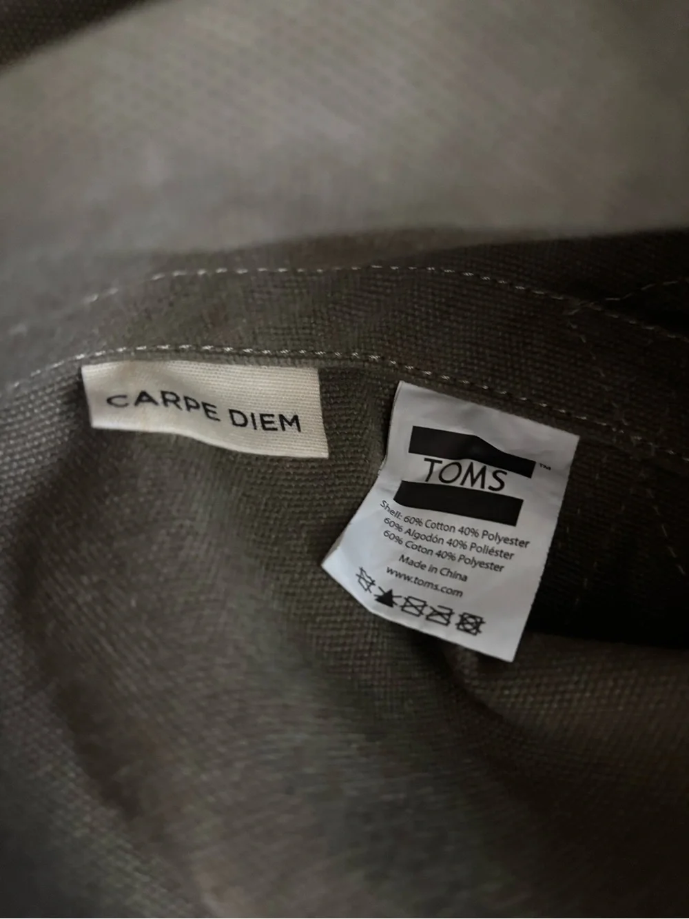 Toms large cotton canvas tote bag